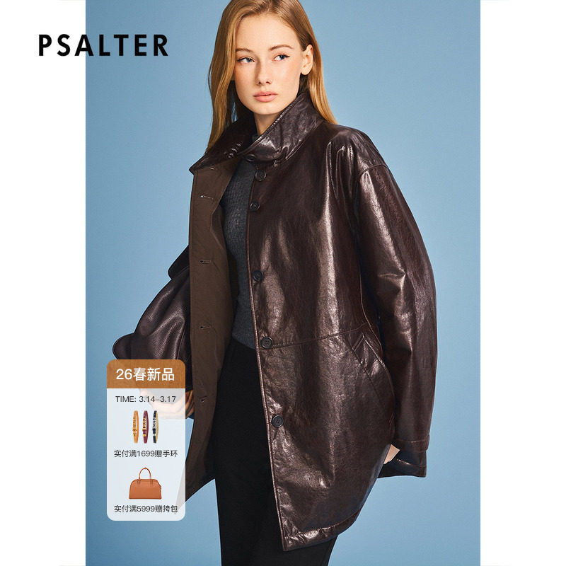 诗篇专选油蜡重工正反两穿复古棉服皮衣2026春季新款