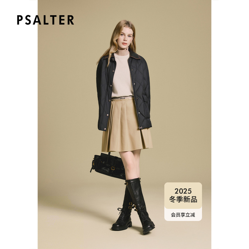 PSALTER诗篇复古鹅绒皮领拼接宽松休闲羽绒服女2025冬季新款