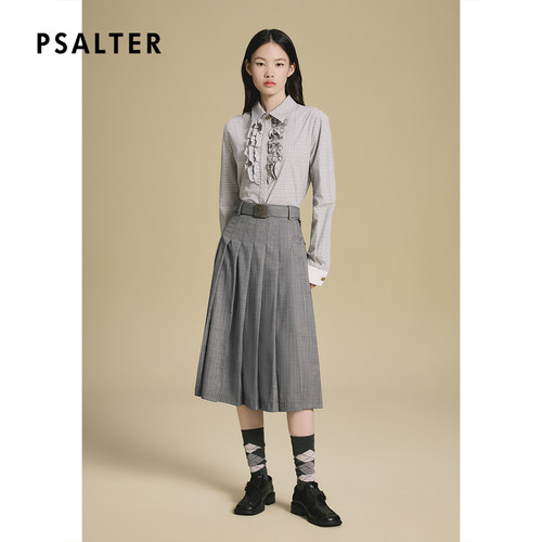 PSALTER诗篇木耳花边学院风长袖衬衫女2025秋款