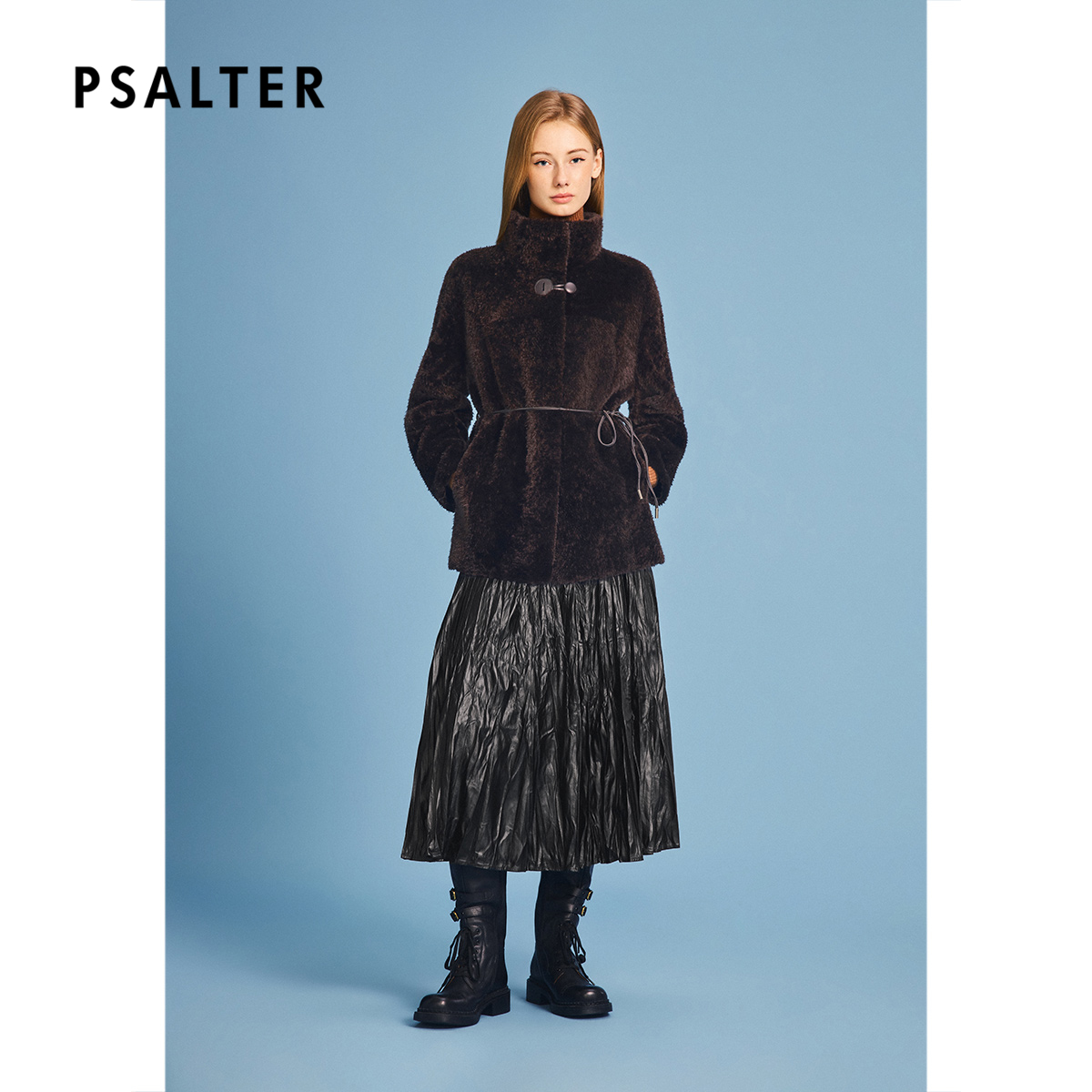 诗篇专选拉贡直毛立领宽松皮毛一体皮草外套2025冬季新款