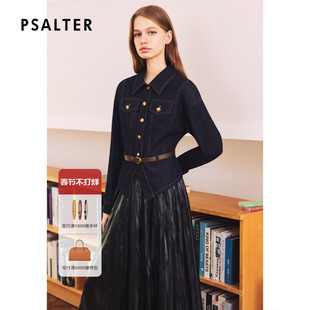 诗篇专选美式复古掐腰显瘦翻领牛仔外套2026春季新款