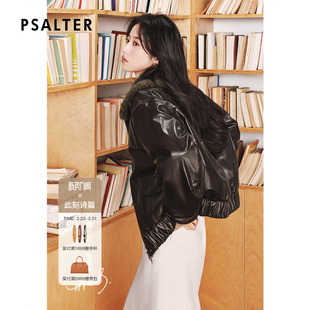 皮衣外套2025冬款 PSALTER诗篇油蜡绵羊皮短款 周雨彤同款