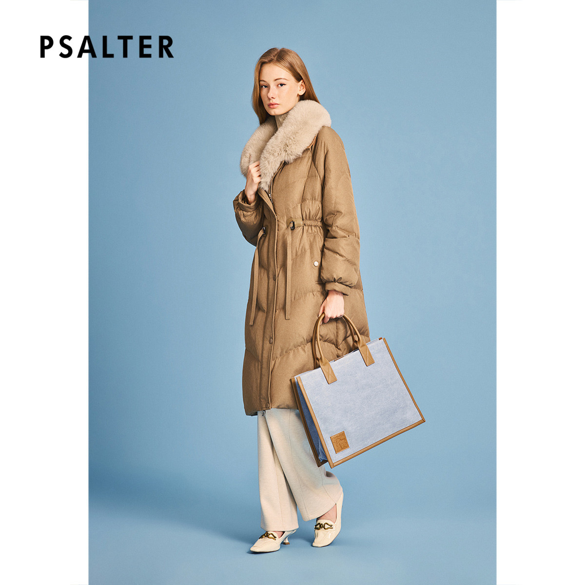 诗篇专选美拉德可脱卸狐狸毛领鹅绒羽绒服女2025冬款