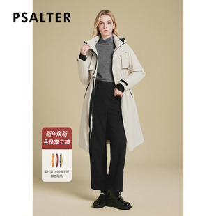 羽绒服冬款 PSALTER诗篇连帽立领抽绳收腰修身 户外鹅绒长款