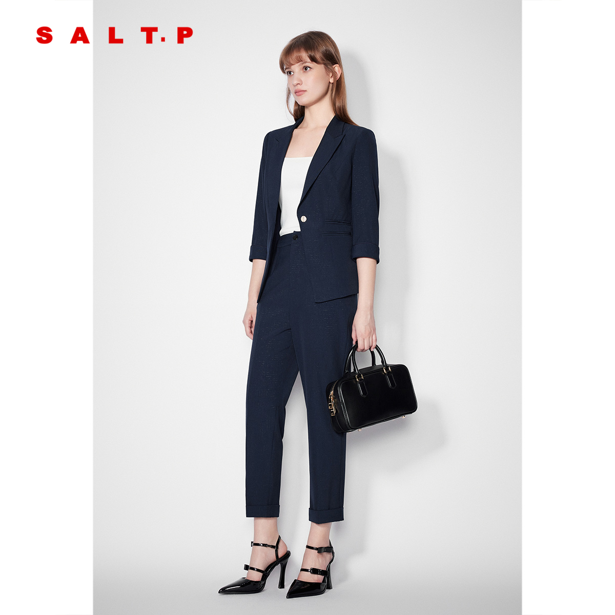 SALT.P可颜职业气质高级感一粒扣西装外套裤子两件套2025春新款