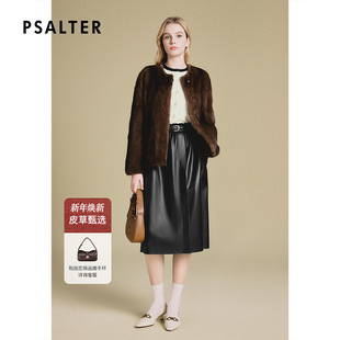 保暖皮草外套冬款 诗篇专选整皮水貂时尚 圆领短款