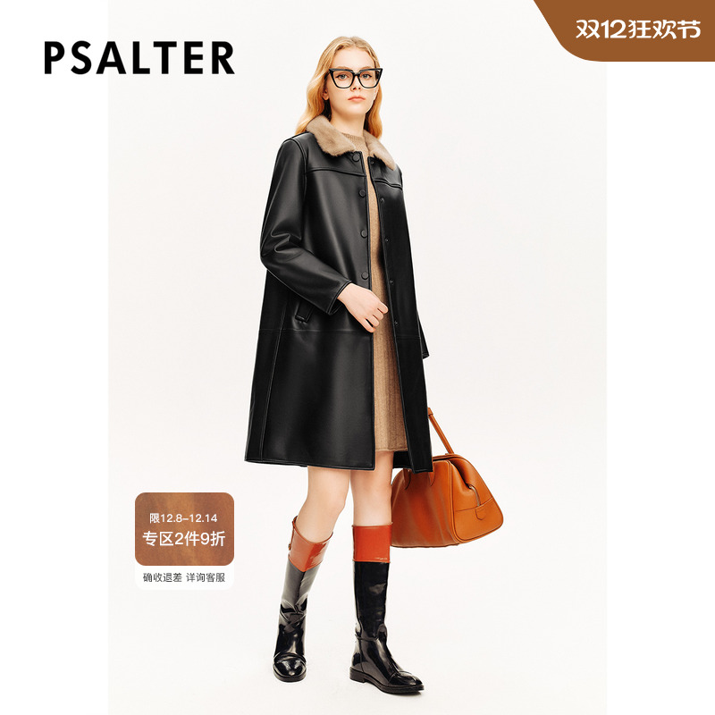 诗篇专选进口银兰水貂毛羊皮大衣皮衣冬