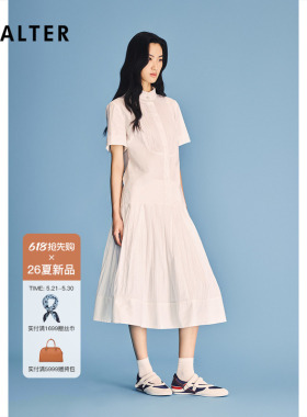 PSALTER诗篇荷叶边立领短袖白色衬衫女学院风上衣2026夏季新款