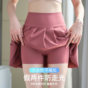 假两件口袋三分鲨鱼裤 紧身瑜伽 女外穿防走光户外骑行裤 大码