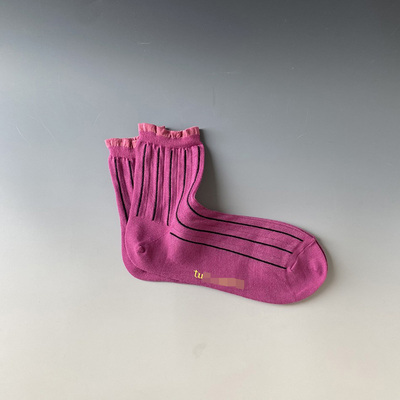 薄款女袜中筒袜小众袜花边袜