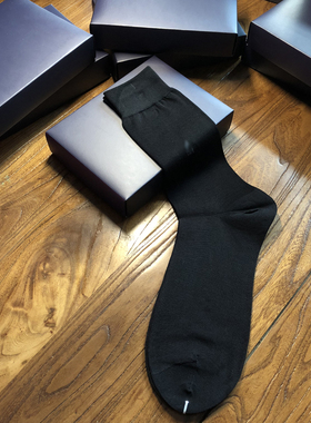 高筒丝光棉男袜超薄西装袜夏季男士长筒袜黑色袜欧美纯色男商务袜