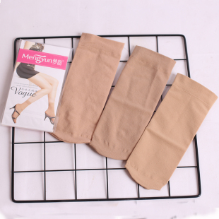 梦韵加厚丝袜女短春秋天鹅绒短袜高弹简约纯色黑色短筒袜肤色2056