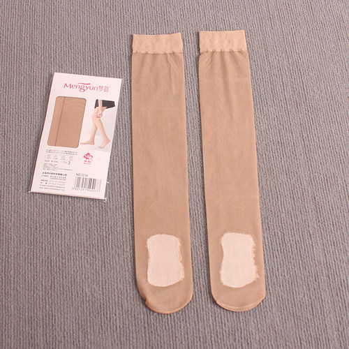 梦韵中筒袜美腿女锦纶棉底