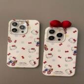 ins风蝴蝶结凯蒂猫适用iPhone13苹果15手机壳14promax新款 11女