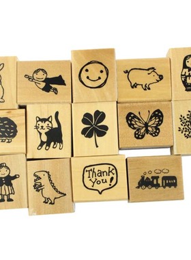 KODOMO NO KAO童颜成品木头印章童趣和风手帐账教师贺卡可爱简笔