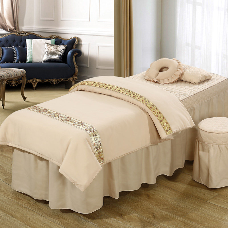 韩式美容床罩四件套柔肤棉纯色按摩spa美体理疗床四件套床罩套