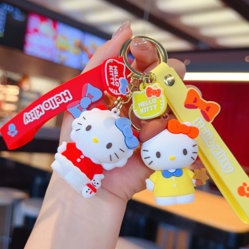 卡通变装kt猫钥匙扣挂件少女情侣精致汽车背包礼品玩偶hellokitty
