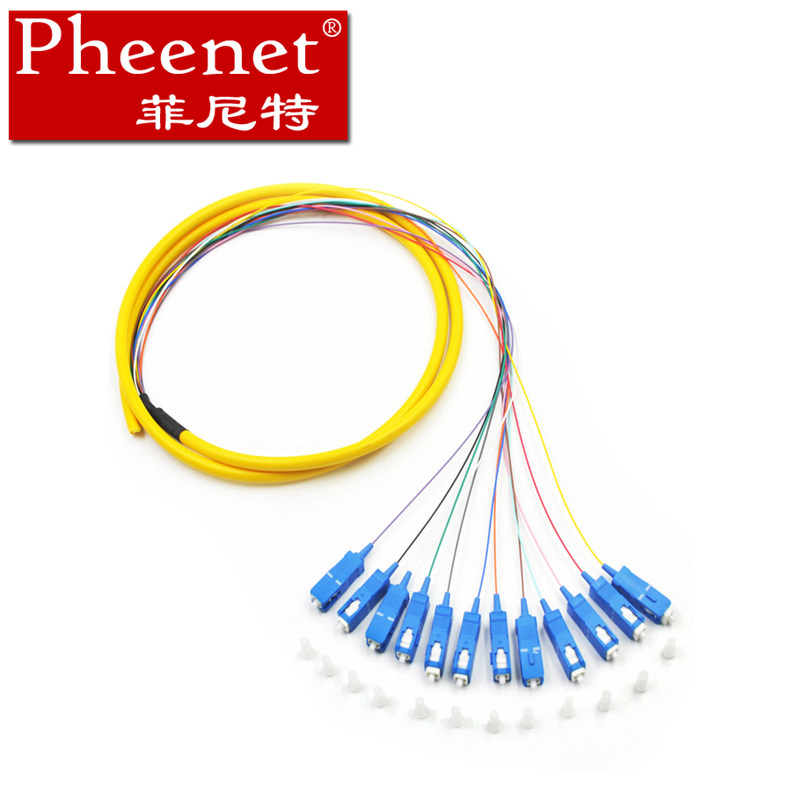菲尼特 FC12芯单模束状尾纤SC束状尾纤光缆跳线电信级LC多模万兆OM3尾纤10G配线架终端盒尾纤