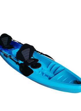 EK KAYAK家庭款2+1平台舟3人钓鱼独木舟加厚塑料钓鱼船双人皮划艇