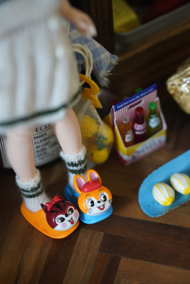 【现货】blythe小布昭和太空糖兔子x松鼠拖鞋