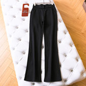 女休闲裤 加绒加厚保暖高腰显瘦修身 Q112 新款 喇叭裤 微喇裤 2025冬季