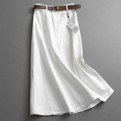 长裙挺括耐磨白色女伞裙半身裙