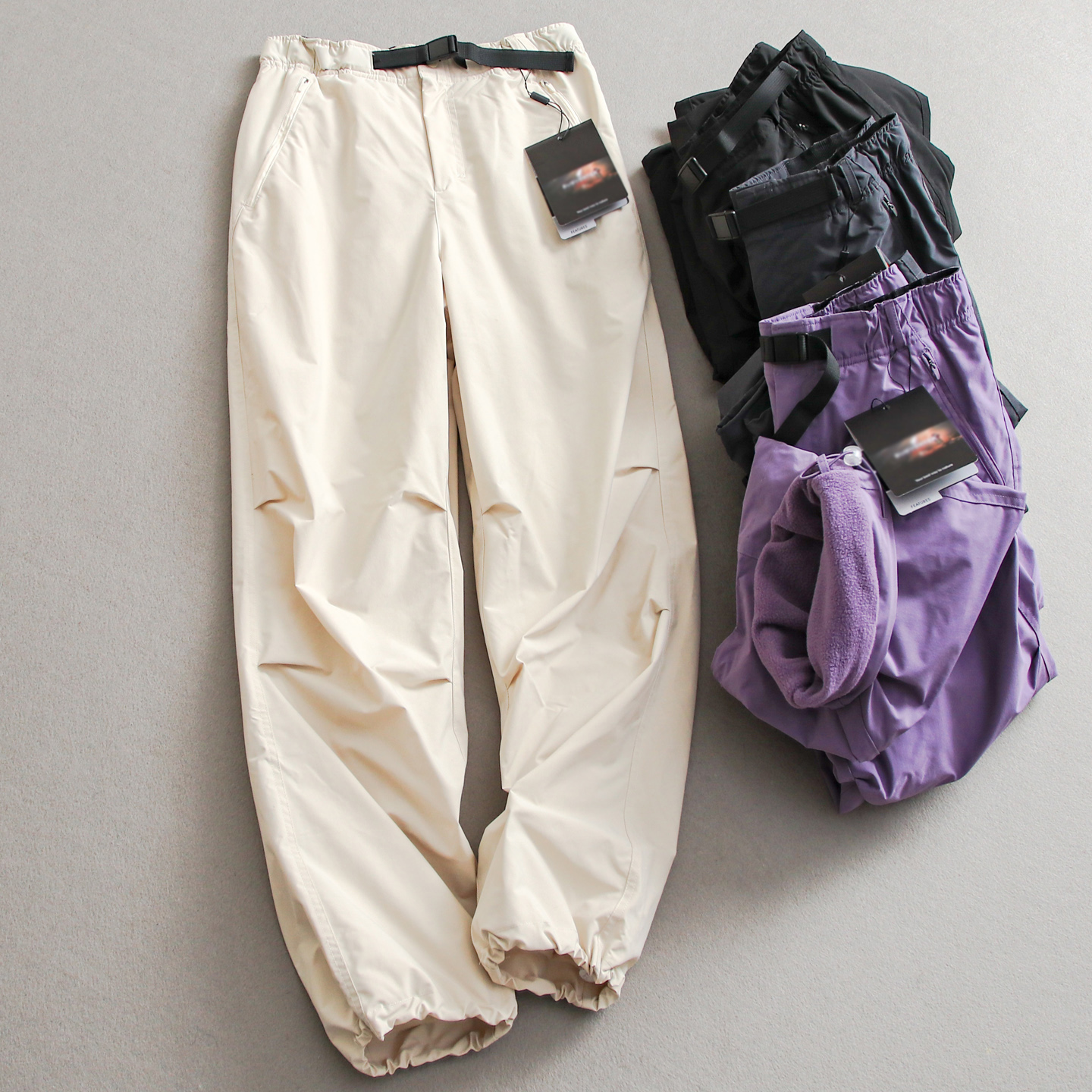 加绒加厚防风防水降落伞休闲裤女