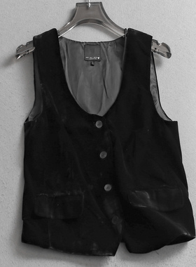 复古纯色金丝绒V领外搭无袖坎肩背心2025秋季新款叠穿女马夹V282