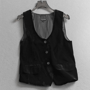 叠穿女马夹V282 新款 复古纯色金丝绒V领外搭无袖 坎肩背心2025秋季