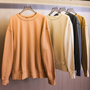 女装 美拉德简约纯色宽松显瘦圆领落肩袖 长袖 新款 卫衣N792 2025秋季