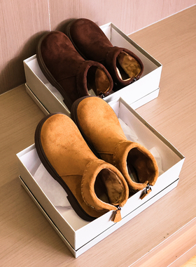 加绒厚底马丁靴女冬2025新款复古勃肯短靴子女加厚保暖棉鞋女M328