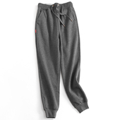 冬季 新款 卫裤 一条过冬纯色加绒加厚抽绳松紧腰束脚裤 女休闲裤 B400