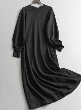 纯色宽松显瘦圆领长袖卫衣裙2025秋季新款休闲长款女裙连衣裙N866