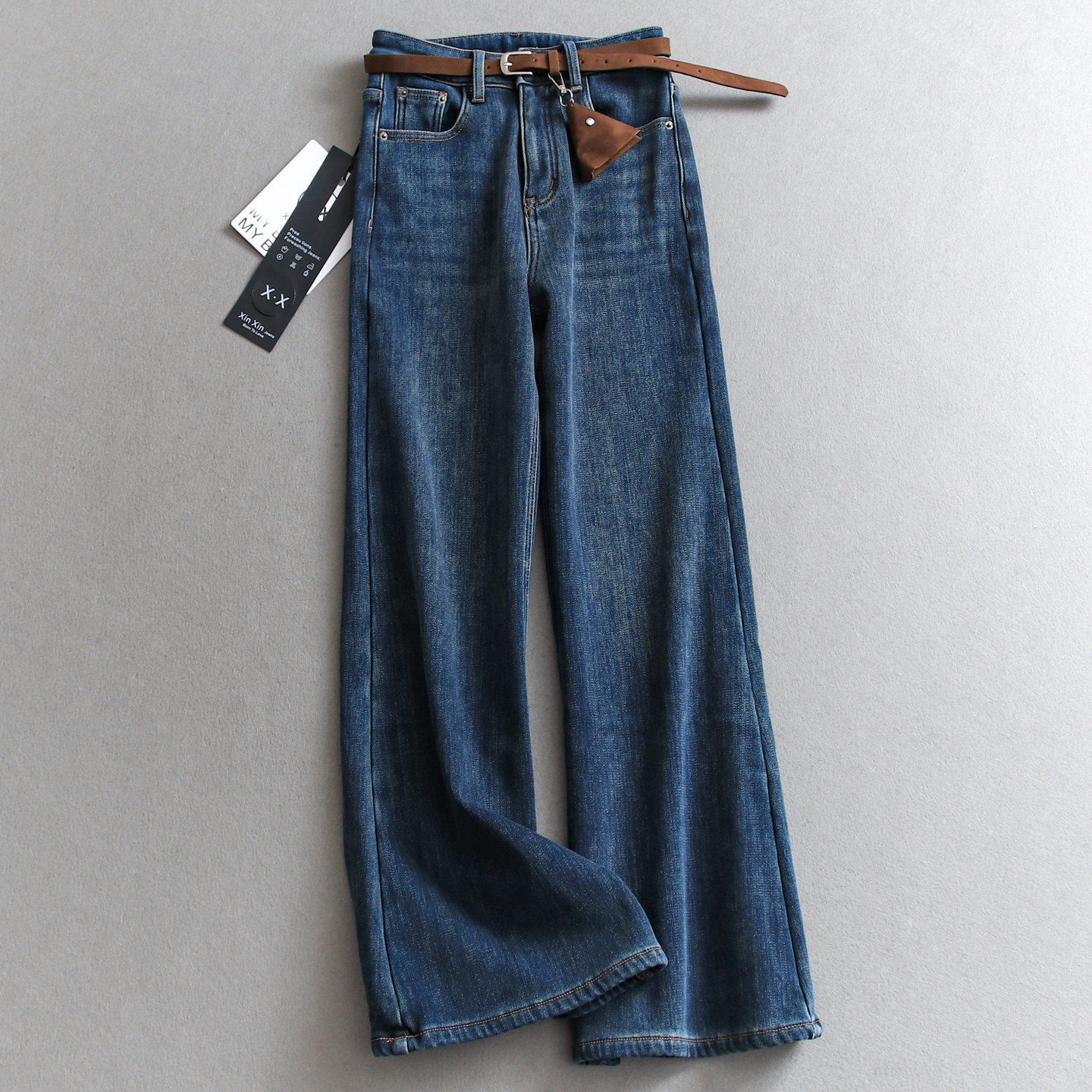 加厚显腿长拖地裤百搭女裤牛仔裤