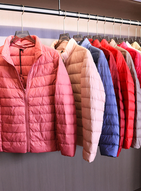 分格充绒纯色显瘦立领轻薄保暖外套2025冬季新款长袖女羽绒服B550