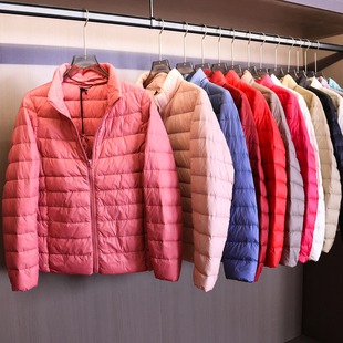 女羽绒服B550 长袖 分格充绒纯色显瘦立领轻薄保暖外套2025冬季 新款