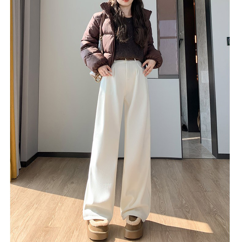 阔腿裤子女秋冬欧棉绒西装裤