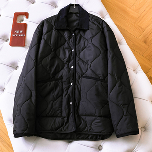 棉衣M859 百搭休闲女装 灯芯绒翻领绗缝宽松显瘦中长款 保暖外套长袖