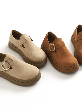 女鞋子复古厚底全包勃肯鞋2025春季新款复古慵懒休闲鞋乐福鞋K119