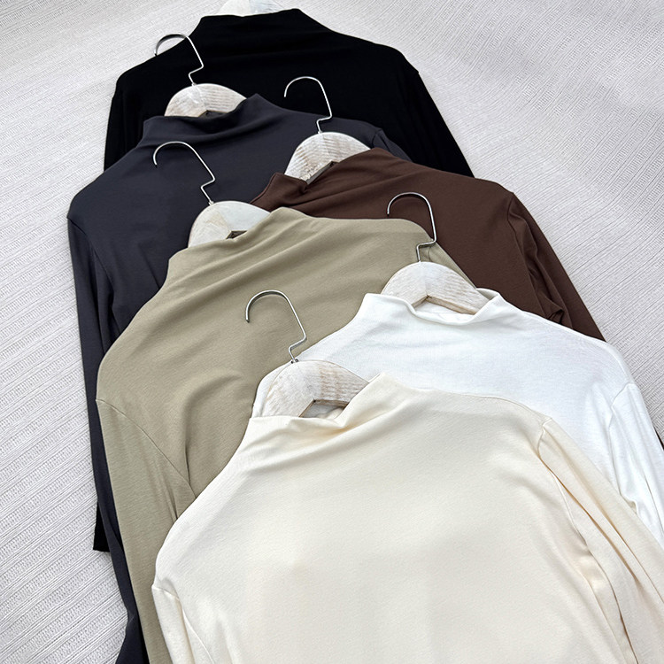 百搭简约纯色针织衫2025秋季新款高领蛋白精棉显瘦内搭打底衫N811