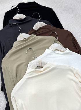 百搭简约纯色针织衫2025秋季新款高领蛋白精棉显瘦内搭打底衫N811