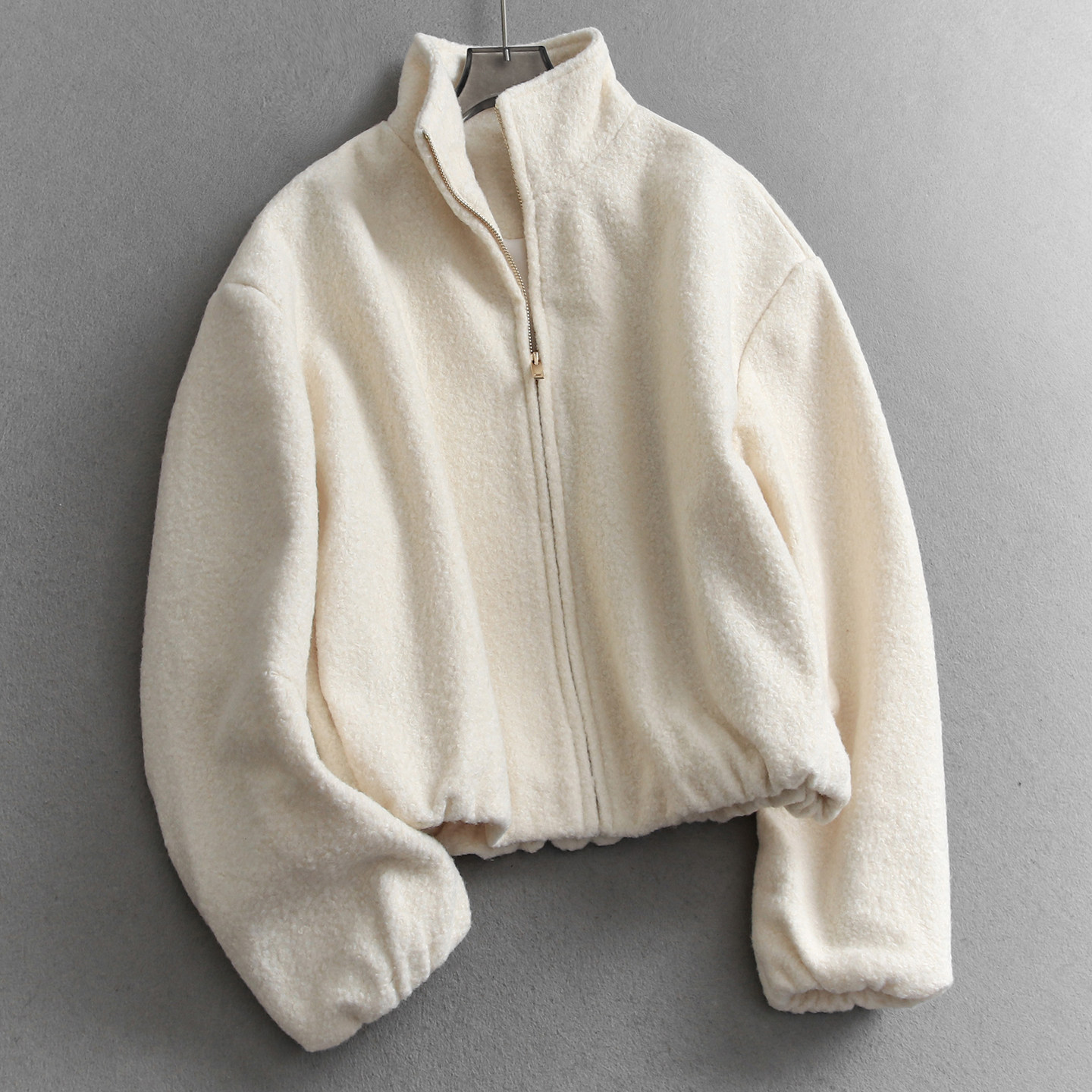 纯色仿羊羔绒立领宽松廓形毛呢质感加厚保暖长袖休闲女装外套W079,女装/女士精品,短外套,淘宝优惠券,粉丝福利购,淘宝优惠卷