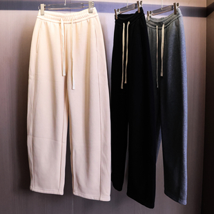 女休闲裤 镰刀裤 B726 阔腿裤 纯色加绒加厚抽绳松紧腰宽松显瘦香蕉裤