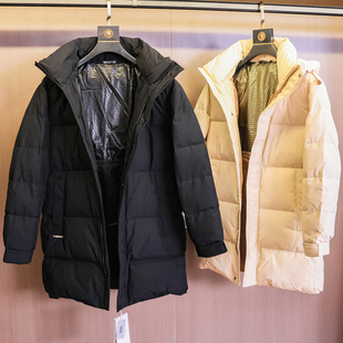 男装 纯色石墨烯蓄热保暖中长款 羽绒服M431 蓬松90鸭绒 户外三防