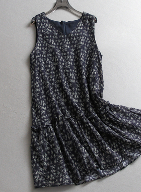 碎花裙宽松显瘦度假风无袖百搭背心裙小个子中长款女裙连衣裙X768