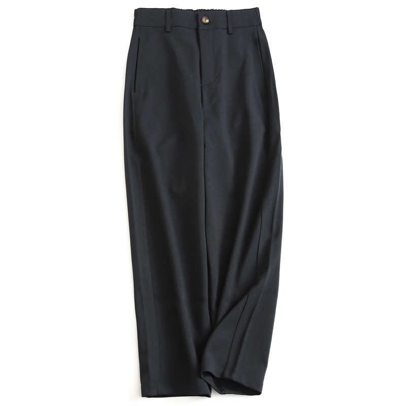 纯色半松紧腰高腰轻锥形女休闲裤