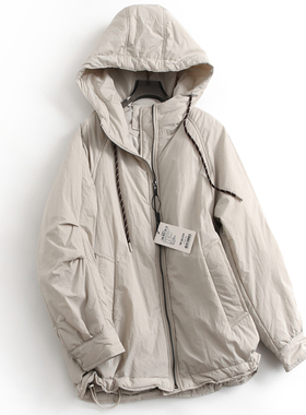 围脖式立领连帽插肩袖宽松显瘦长袖百搭休闲外套女装棉衣棉服H981