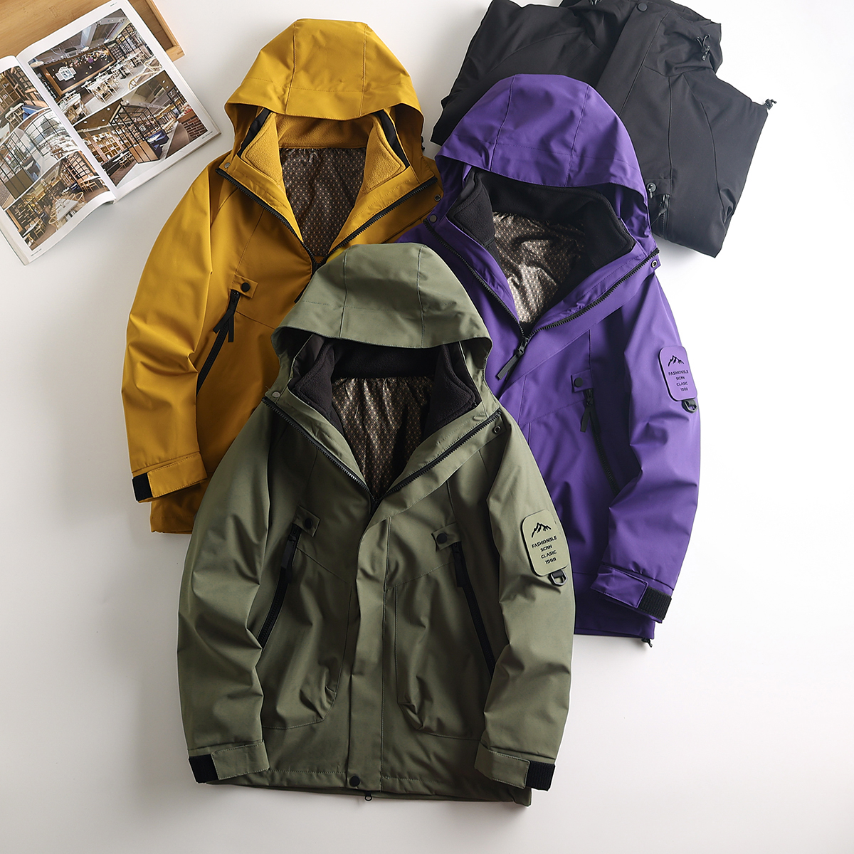 户外登山服冲锋衣三合一