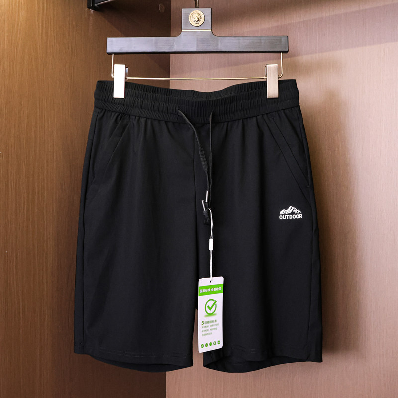 男装冰感薄款系带松紧腰五分裤