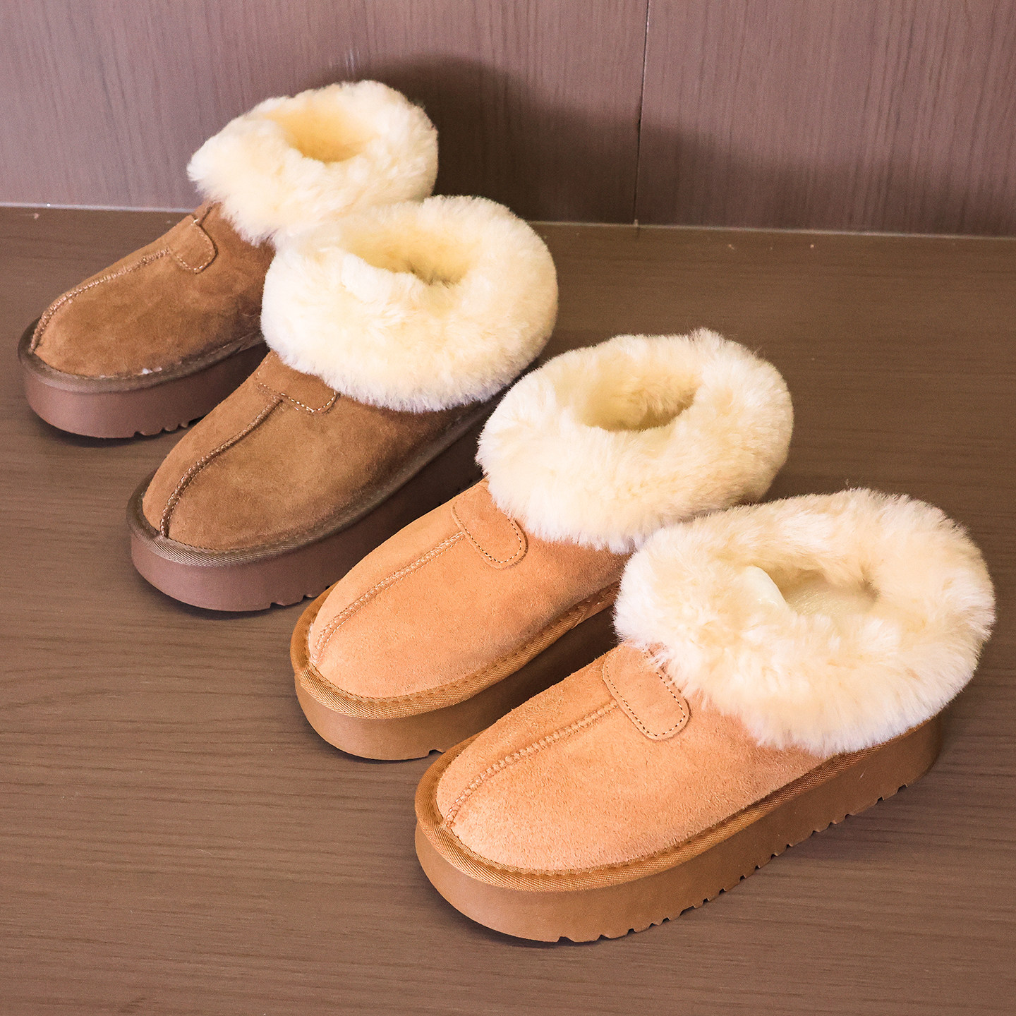 厚底外穿皮毛一体雪地靴女加绒